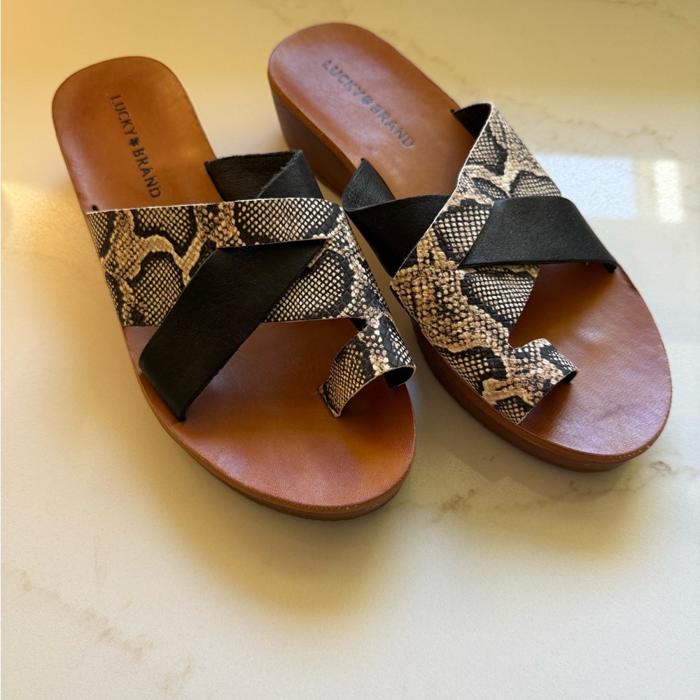 Women’s snake print wedge sandal